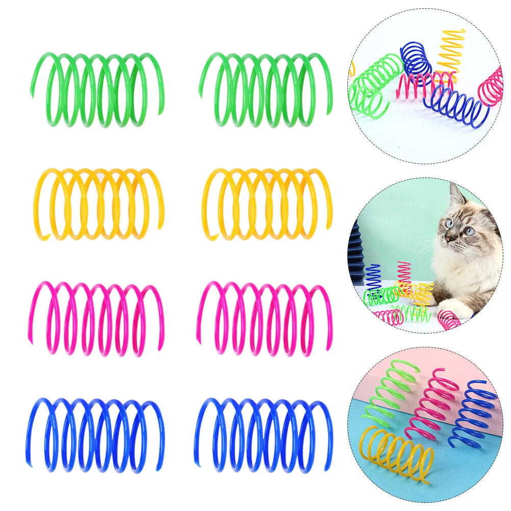 

40 Pcs Cat Spring Toy Rubber Plaything Pet Boredom Relief Toys Stretchy Playing Kitten Teaser Swatting Sports