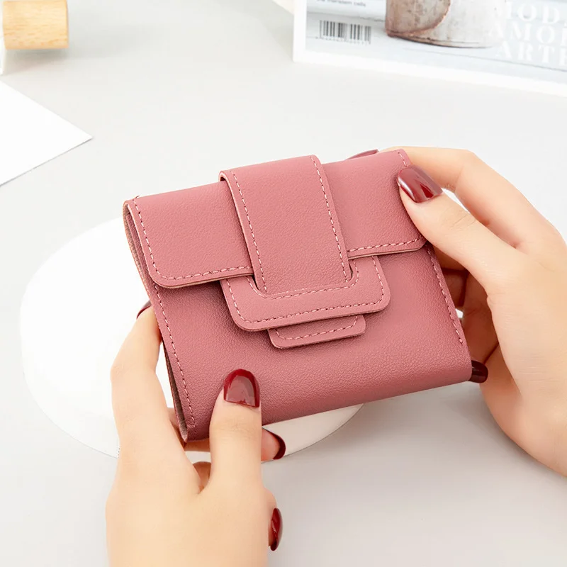 Wallet women's short 2021 new student zero wallet Korean small belt women's wallet card bag