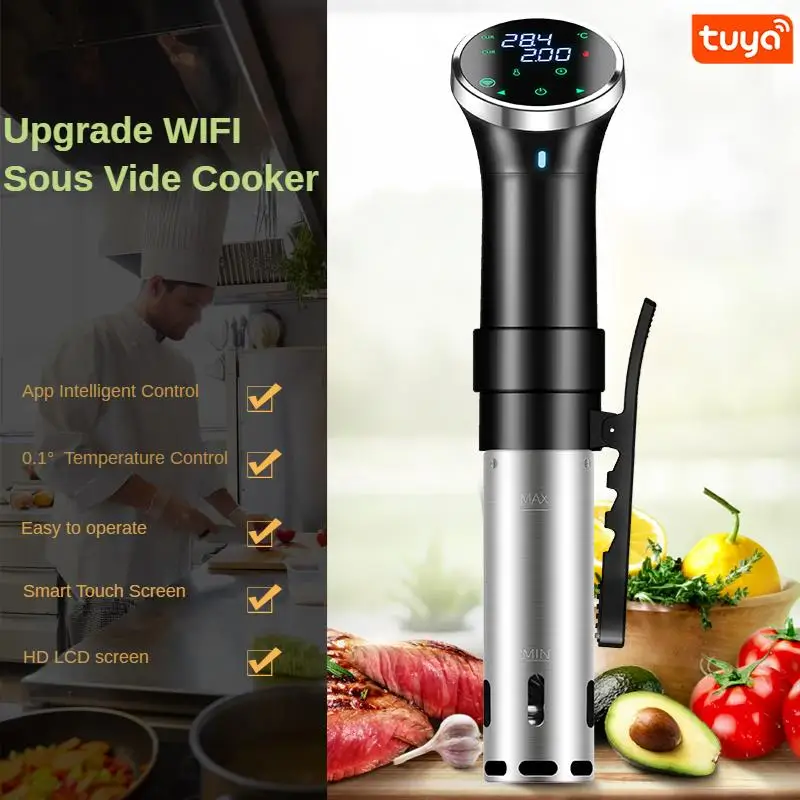 1100W WIFI Vacuum Sous Vide Cooker Immersion Circulator Accurate Cooking with LED Digital Display Tuya APP Slow Heater |