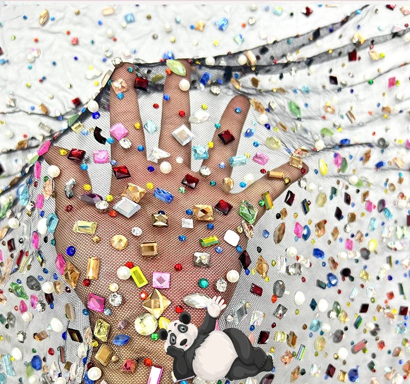 Лидер продаж свадебное платье модная многоцветная кружевная ткань с бусинами