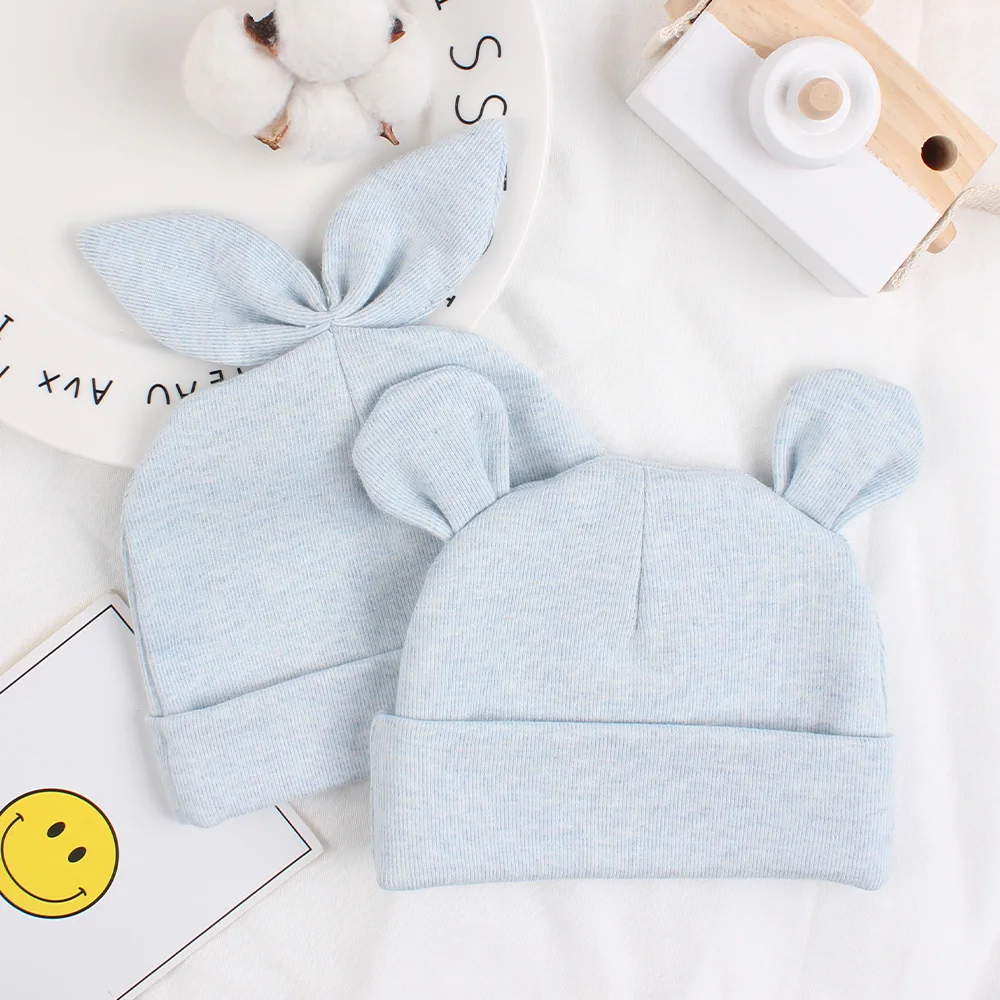 

Newborn Cotton Cap Rabbit Ears Bear Ears Hat Lovely Spring Summer Baby Hat Suitable For Babies Aged 0-6 Months