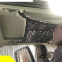 9065cm car ceiling storage net pocket travel car roof bag interior cargo net breathable hanging type storage bag stowingtidying