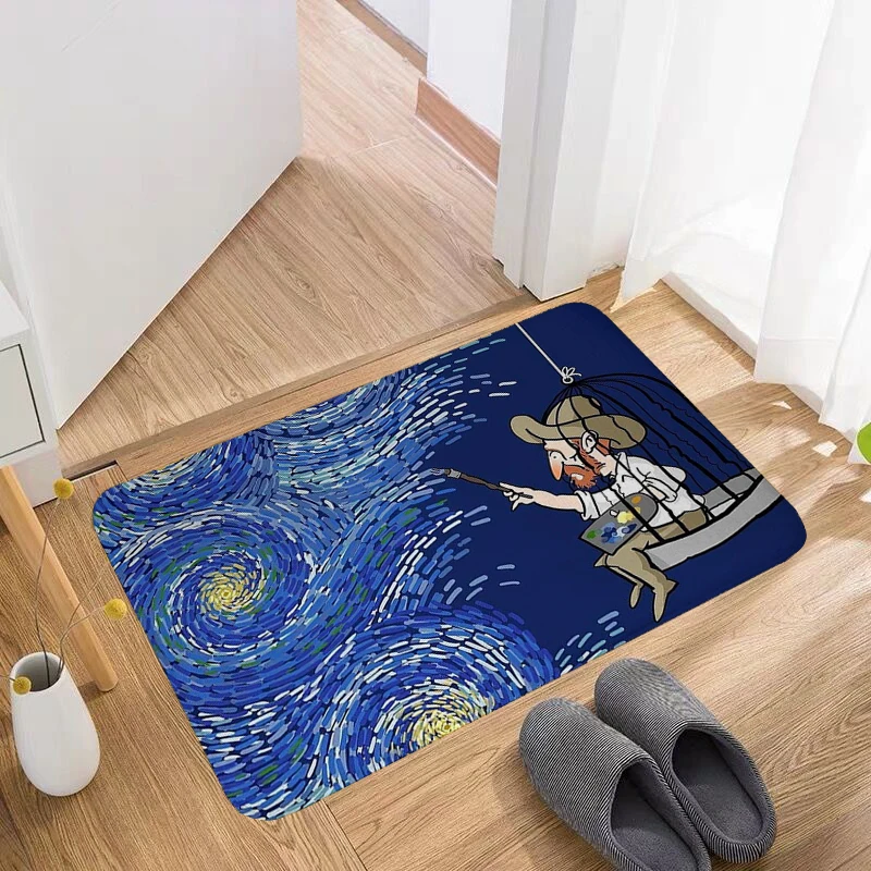 

Cute Rug Van Gogh Living Room Carpet Bath Mats Rugs Door Mat Carpets Entrance Doormat Home Custom Foot Kitchen Prayer Bathroom