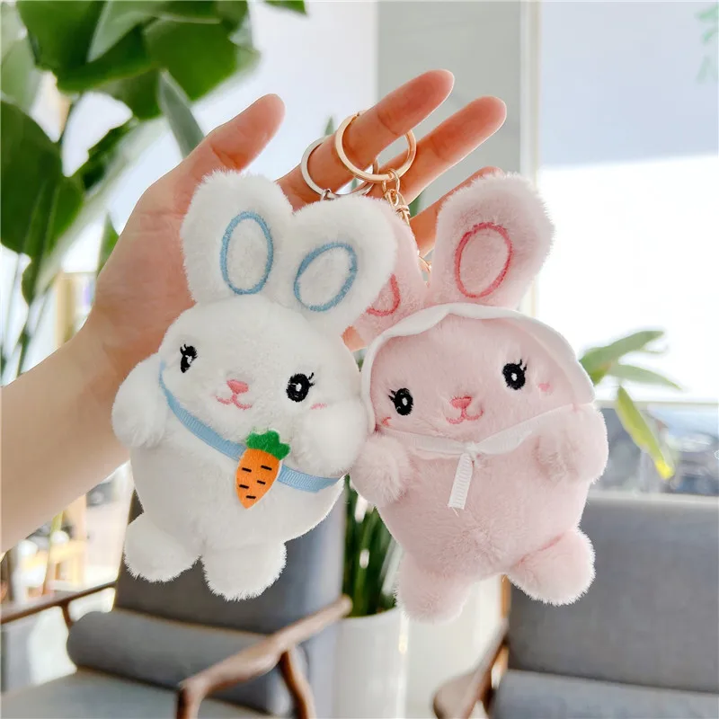 

Zqswkl 12 см милый кролик плюшевая игрушка мультяшная марионетка белый кролик кукла девочка кукла сумка кулон брелок плюшевые игрушки