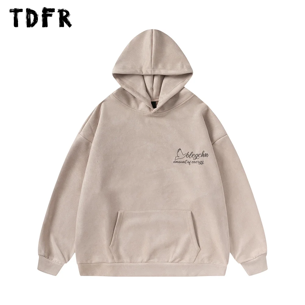 

Pigeons Embroidery Hoodies Mens Autumn Winter Pocket Casual Loose Long Sleeve Hooded Sweatshirts Men