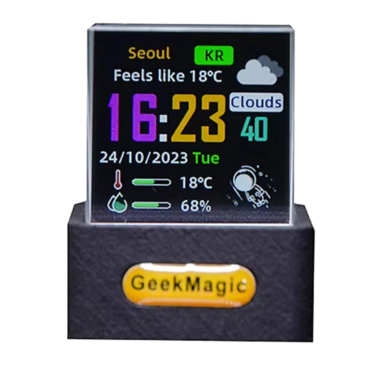 GeekMagic Crystal Cube Фотодисплей Голографическая настольная умная метеостанция