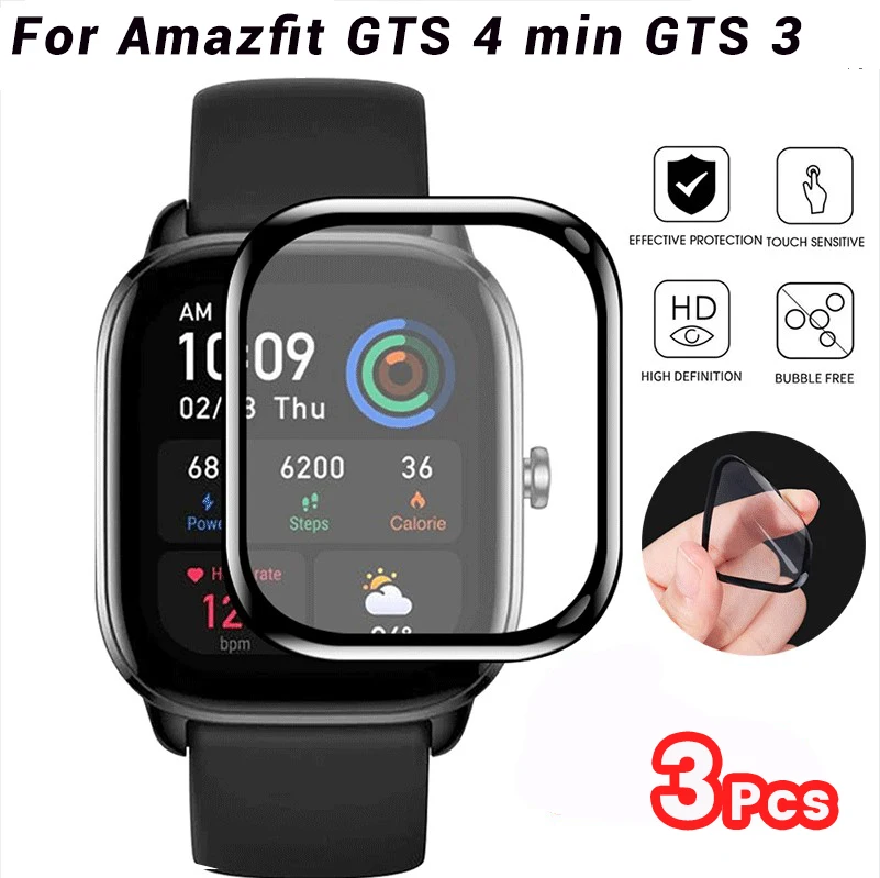 

3/1Pcs Screen Protector for Amazfit GTS 4 Mini Smart Watch Protective Film Full Cover HD Soft Film for Huami Amazfit GTS 3