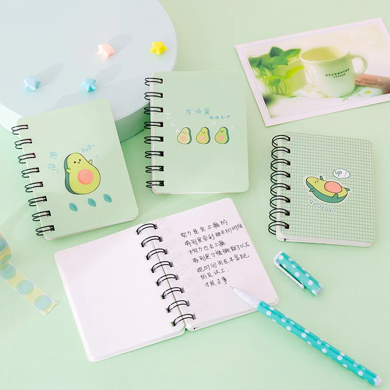 

A7 Adorable Cute Avocado Rollover Mini Portable Coil Notepad Diary Book Exercise Book School Office Supply