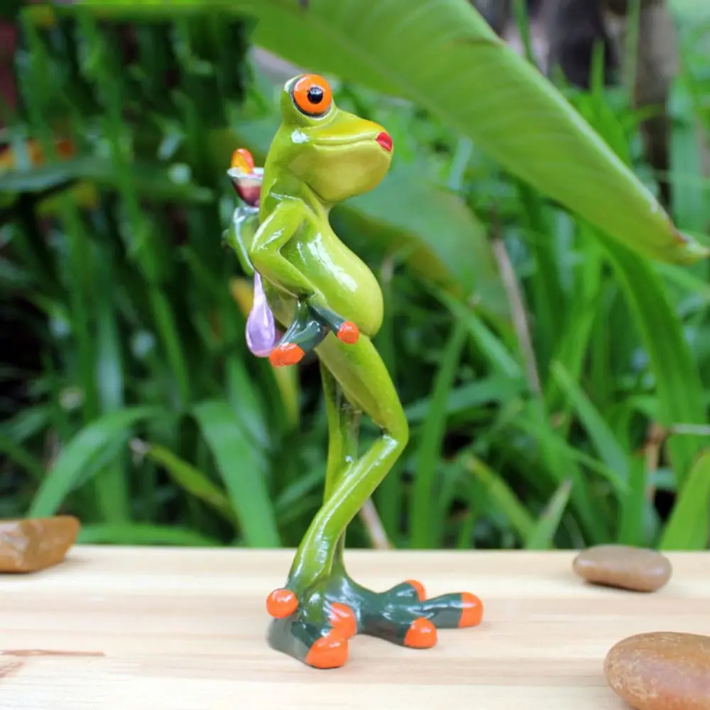 

Living Room Decor Handicraft Tabletop Placement Animal Statues Desktop Ornaments Leggy Frog Sculpture Frog Figurines