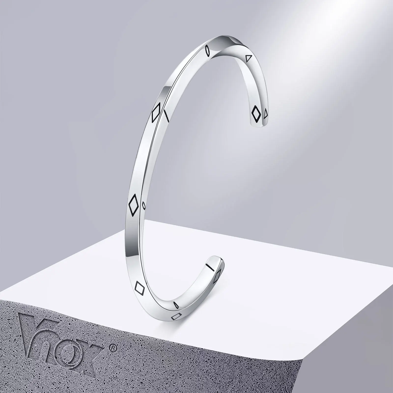 

Vnox Norse Viking Mobius Cuff Bangle for Men, 4MM Stainless Steel Opening Twisted Mantra Bracelet, Amulet Jewelry Gift