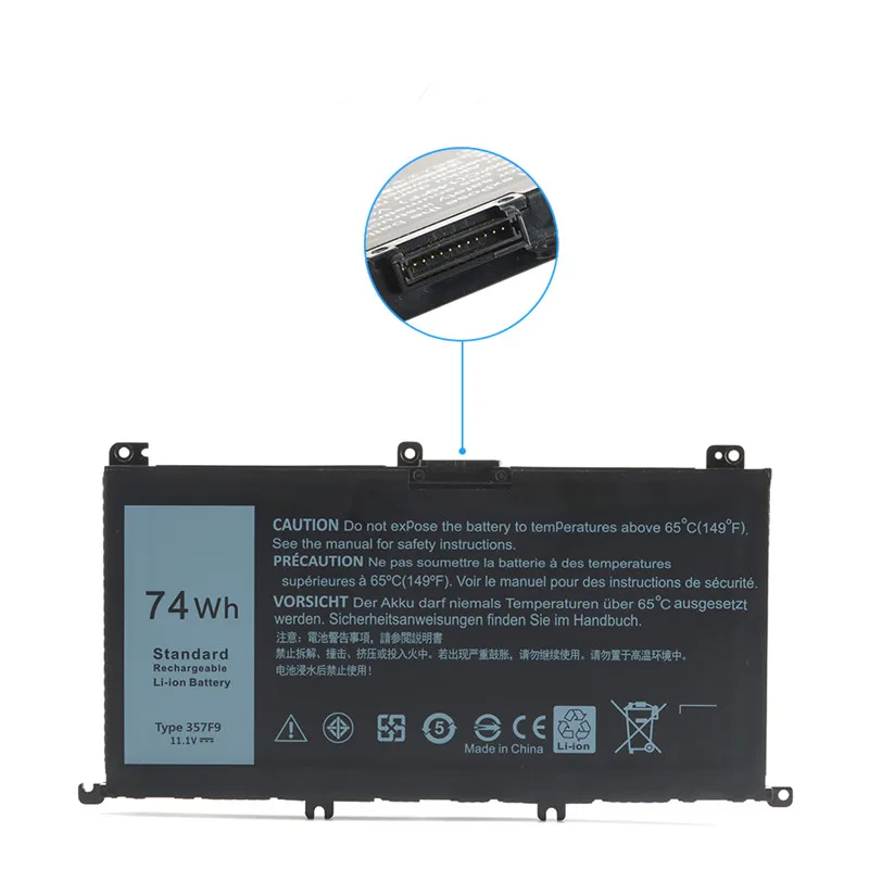 11 1 В 74 Втч 6-элементный новый литий-ионный аккумулятор для ноутбука 357F9 DELL Inspiron 15