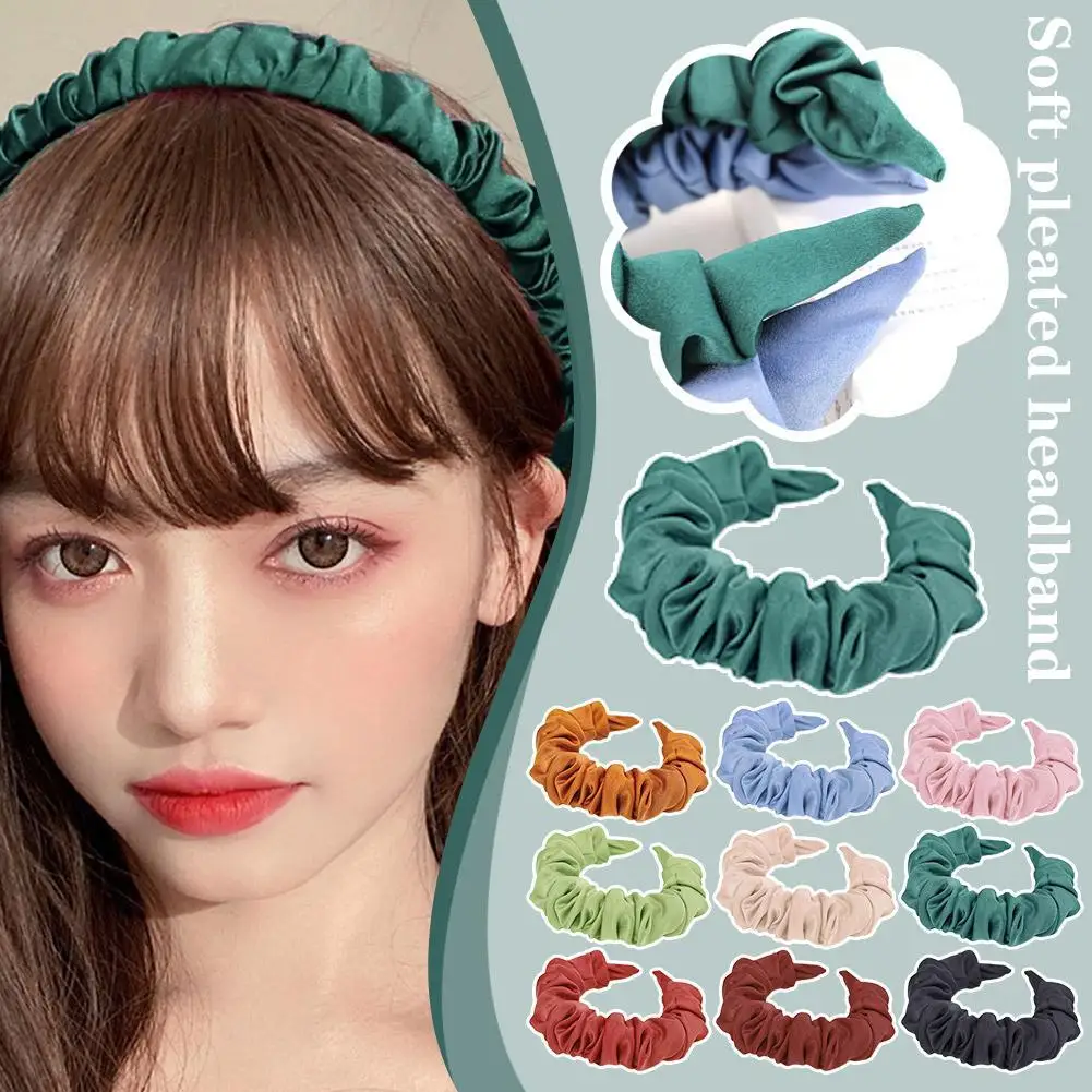 

Модный осенний обруч для волос, Женский обруч для волос, индивидуальный обруч для волос со складками, яркий обруч для волос, аксессуары для в...