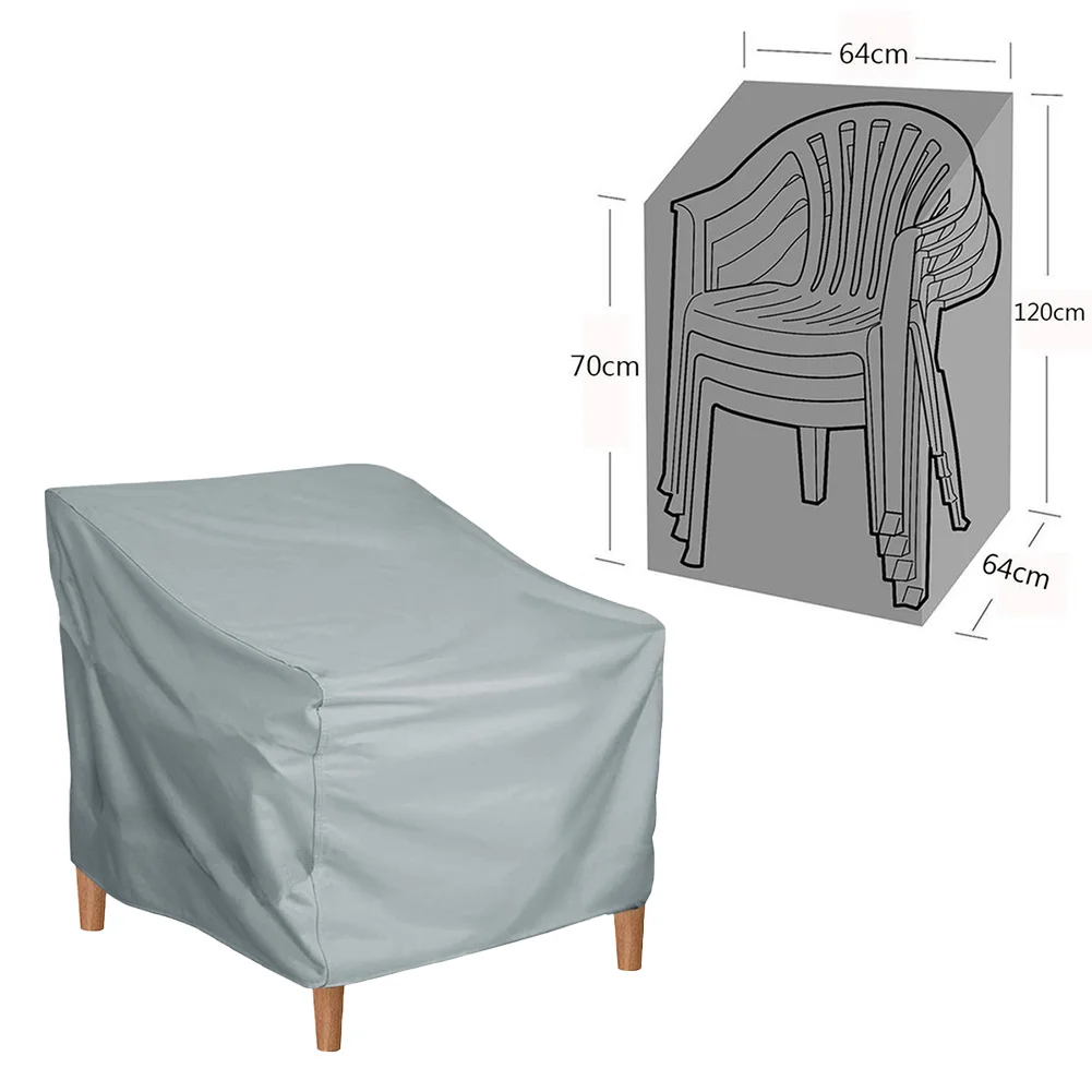 

1 шт. пылезащитный чехол, водонепроницаемый чехол для садовой уличной мебели, Штабелируемых стульев, гриля, защитный чехол, водонепроницаемое покрытие 190T, Оксфорд