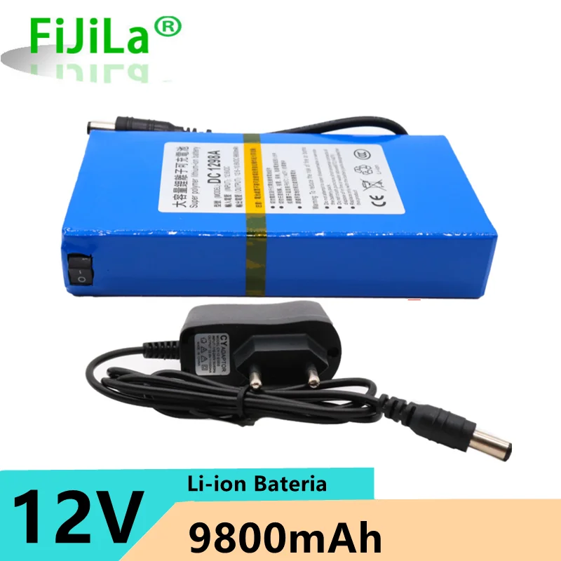 

100% Durable DC 12 V 9800 MAH de Alta Capacidade Super Poderoso Backup de Bateria Recarregvel Li-ion Bateria Para Cmera Accmulat