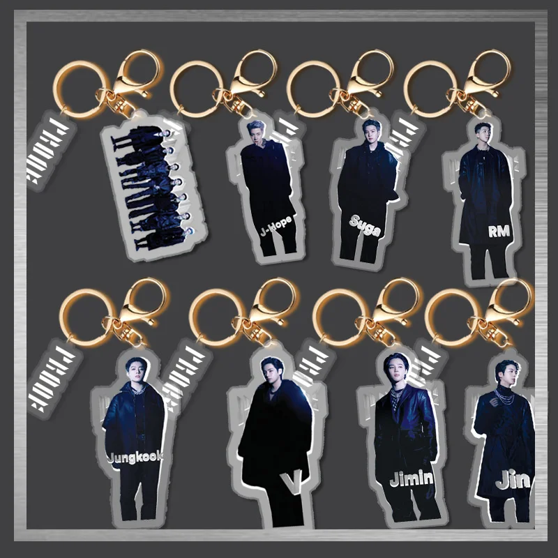 

KPOP Bangtan Boys Proof Creative 2-Piece Acrylic Keychain Keyring Pendant New Korea Fashion Gifts K-POP JK V JIN RM SUGA J-HOPE