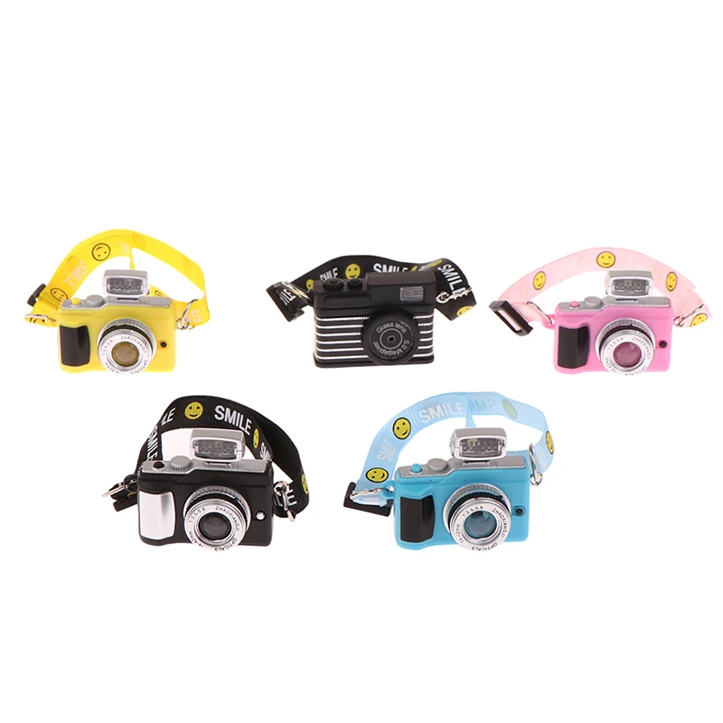 

1PC Miniature Camera w/Laneyard For 1/6 1/12 Doll House Accessories Cute Simulation Camera Modle Toys DIY Kids Christmas Gifts