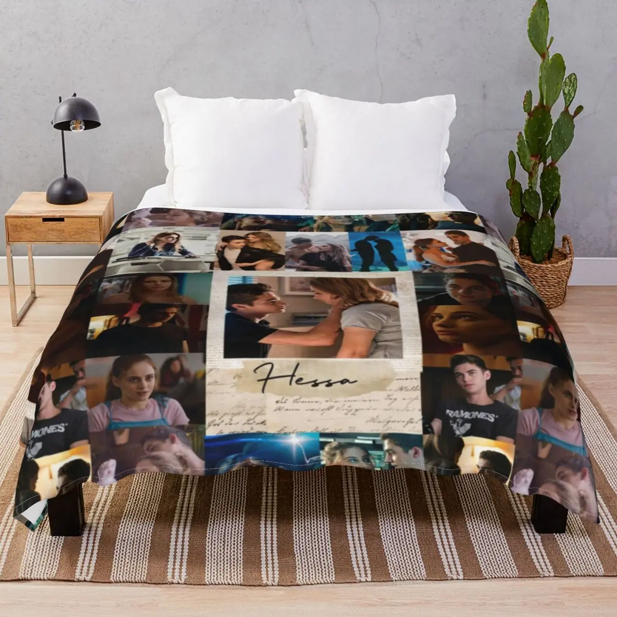 Hessa Collage Blankets Fleece Plush Decoration Super Warm Throw Blanket for Bedding Home Couch Camp Cinema