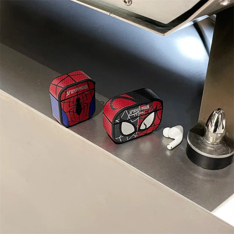 Защитный чехол для наушников Disney Spiderman из искусственной кожи и ТПУ Airpods 4 2024