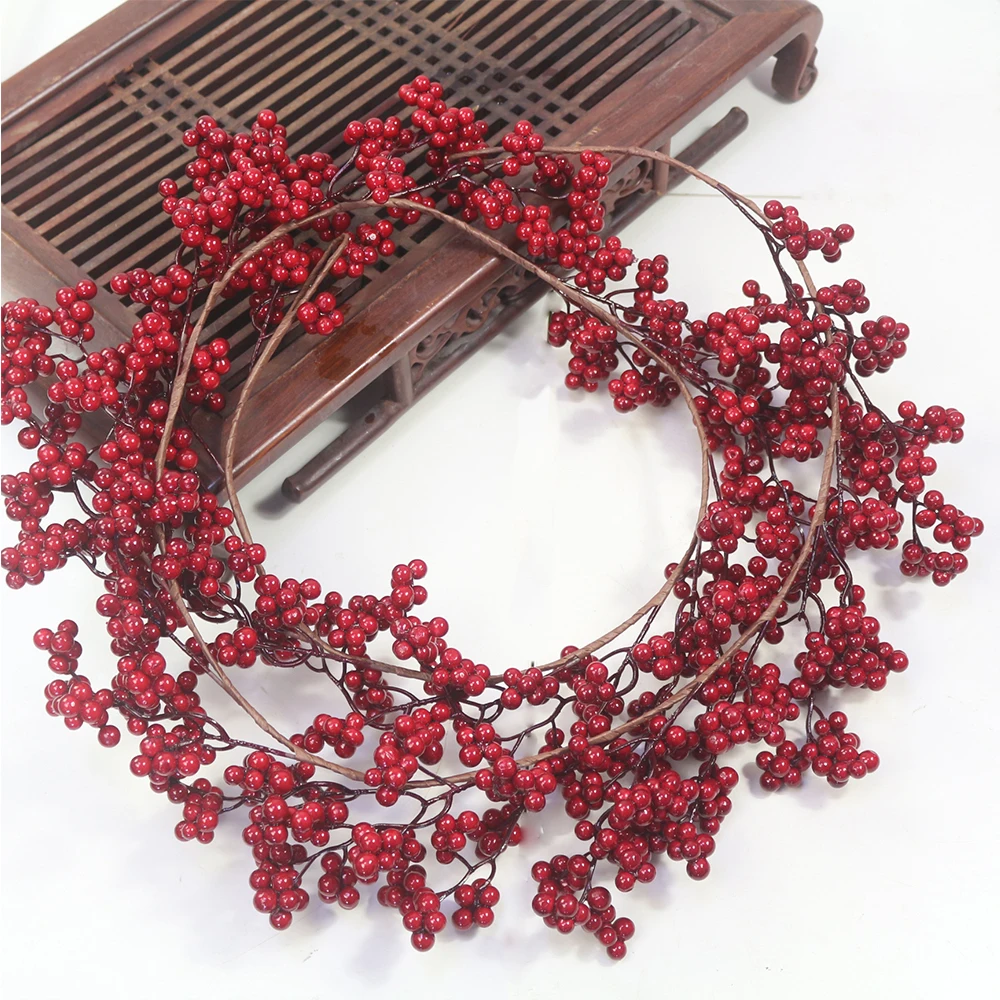 Christmas Garland Artificial Berry Plants Vine Green Red Berry Vine Garden Christmas Decoration Home Accessories Photo Props