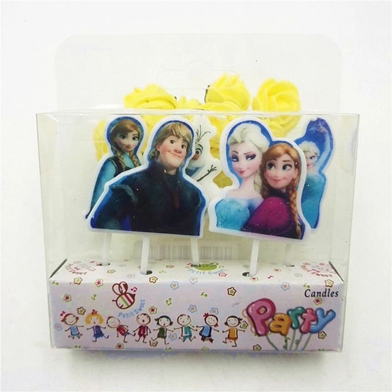 Хит продаж Мультяшные флажки Hello Kitty холодная принцесса Эльза Анна свечи Топпер