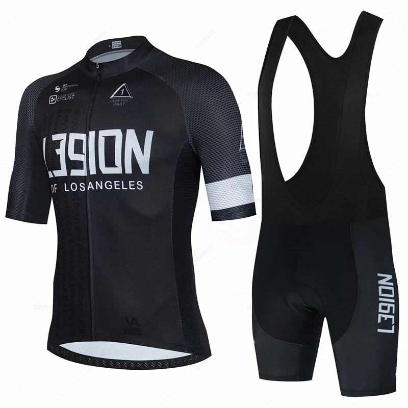 L39ion Team Pro Cycling Jersey Set для мужчин велосипедная одежда дышащая анти-УФ с коротким