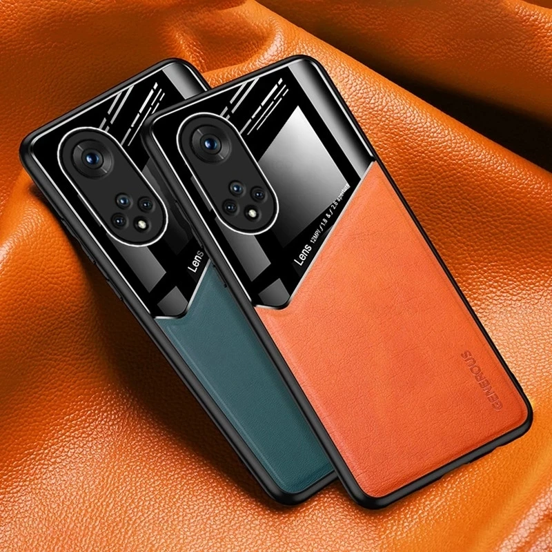 

Nova 9 SE кожаная текстура автомобильный магнитный держатель чехол для huawei nova9 nova9se nova 9 se 9se чехол Мягкая Рамка противоударные чехлы