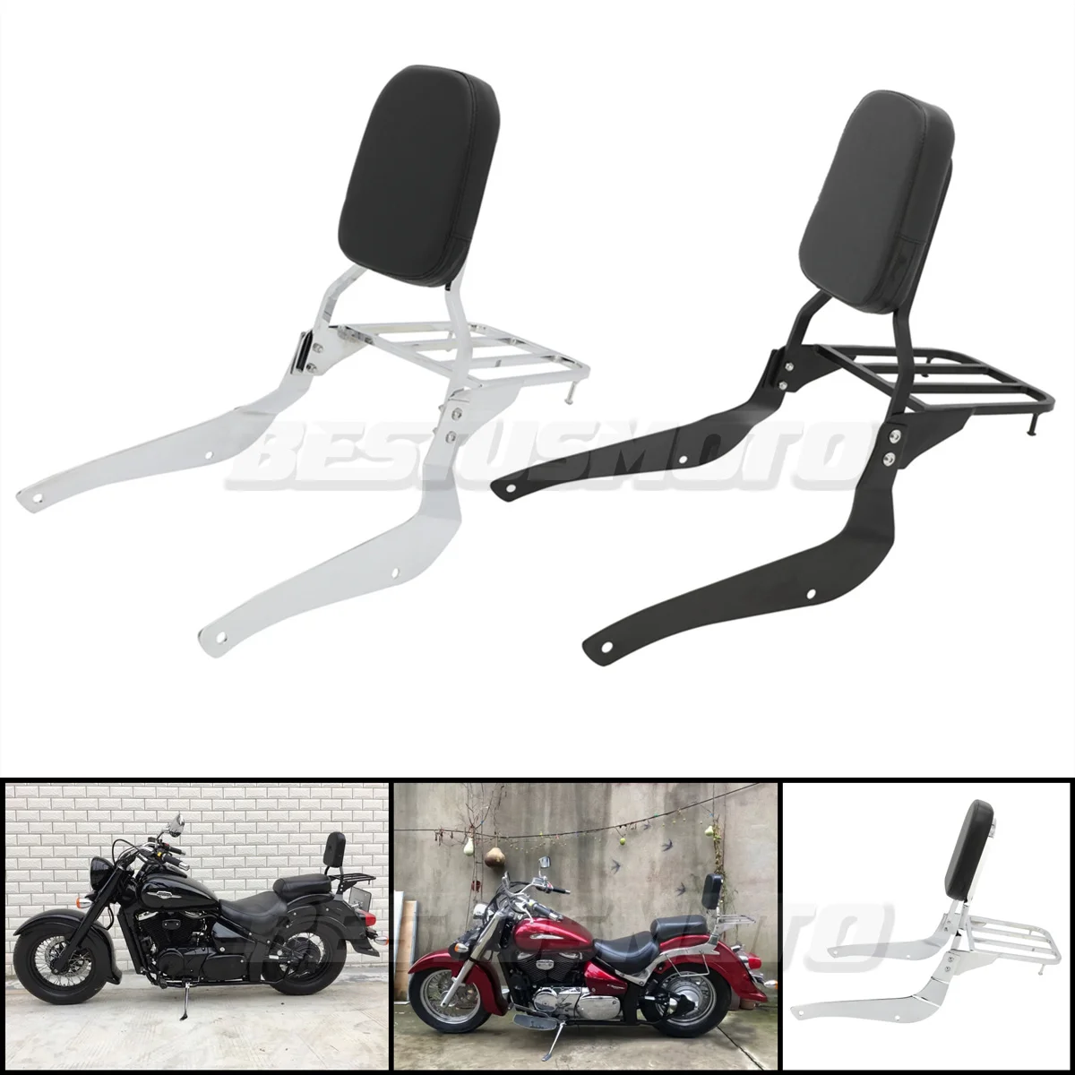 Motorcycle Backrest Sissy Bar Luggage Rack For Suzuki Boulevard M50 2005-2009 C50 2005-2011 Intruder Volusia VL800 2001-2012