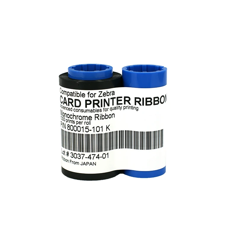 

800015-101 Black Ribbon 1000prints For Zebra P300C P310F P310C P310I P320I P330I P400C P420C P420I P430I Printer Ribbon