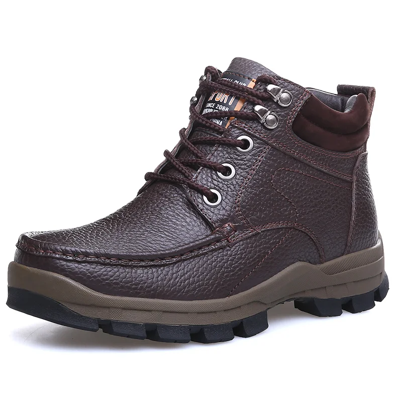 

Winter Brand Big Size Men Shoes Men's Boots Genuine Leather Warm Snow Boots Casual Men Motorcycle Boots Botas Hombre