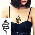 Водостойкая временная татуировка-Наклейка Черная Змея маленькое животное флэш-тату для детей