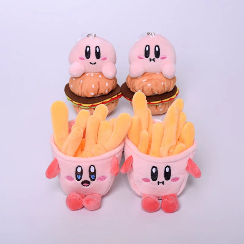 

10 см игровой периферический кукла Kirby Cut крест переодевание картофель фри гамбургер заполненный короткий плюшевый мешок кулон украшение иг...