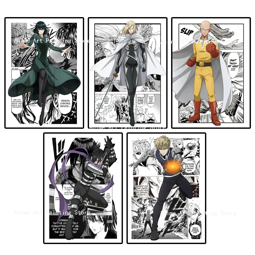 

One Punch Man Poster Canvas Prints Painting Japanese Action Anime Cartoon Wall Art Pictures For Children Room Home Decoration