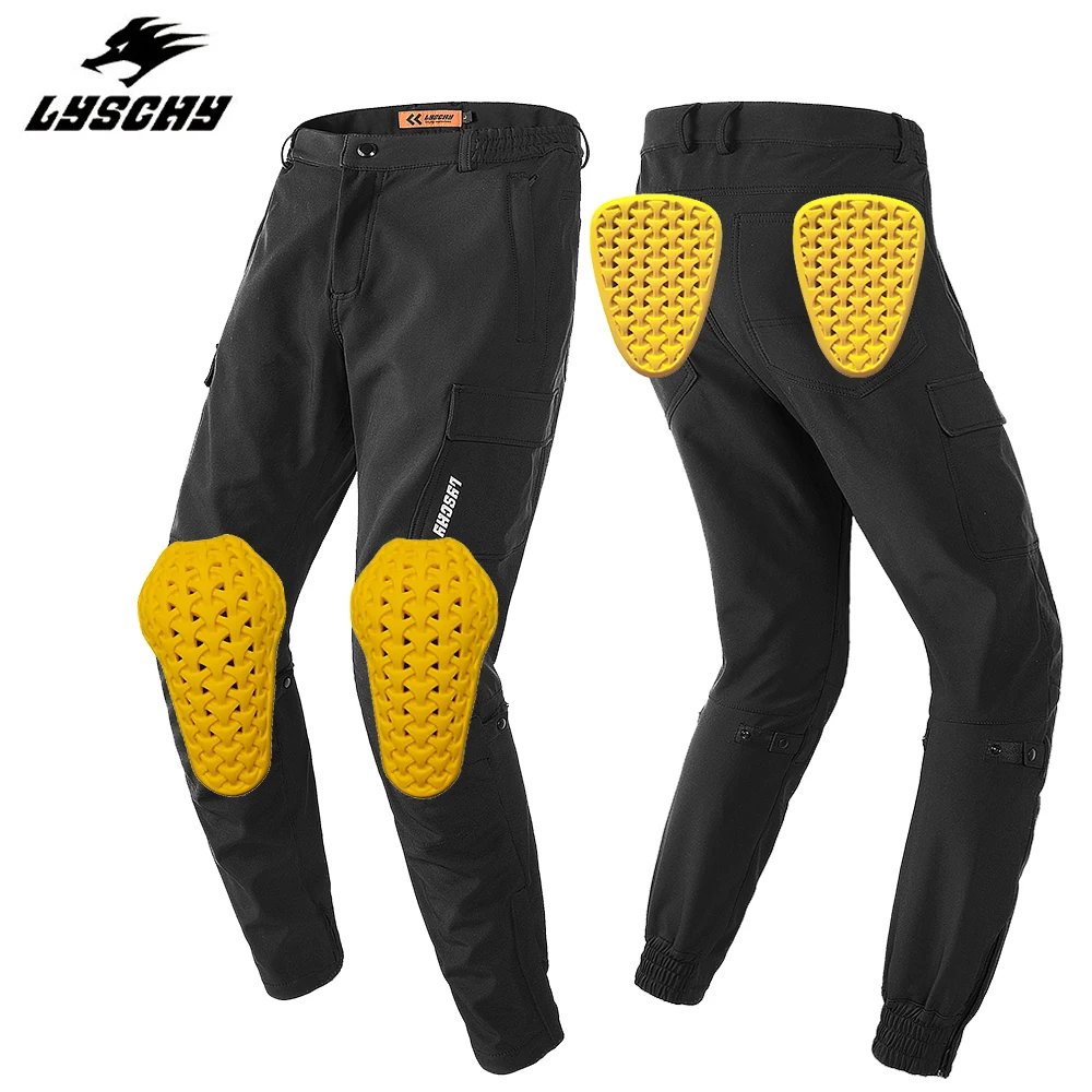 2022 Lyschy Motorcycle Pants Men Waterproof Winter Keep Warm Motocross Rally Rider Riding Protection Trousers With CE Kneepads