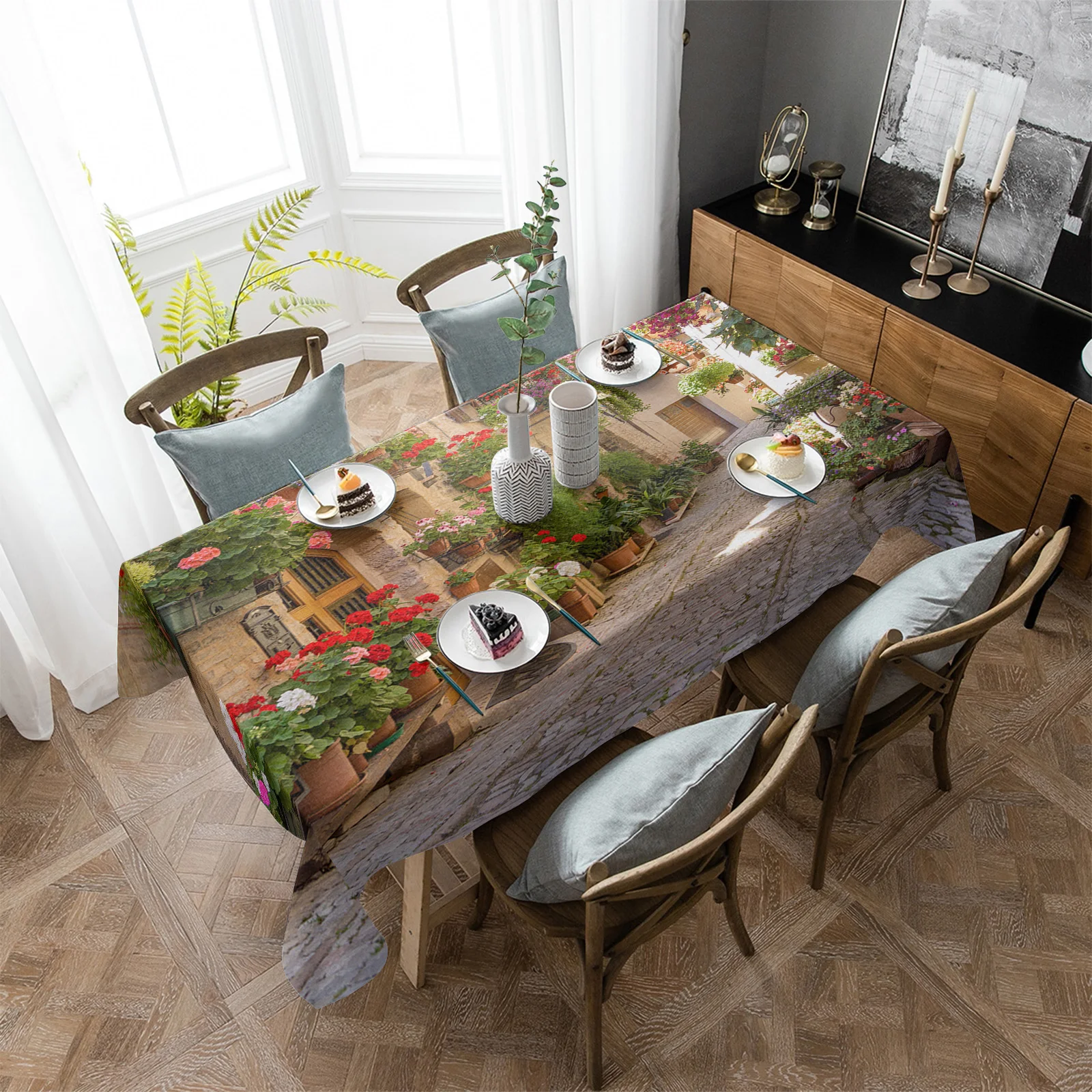 

Водонепроницаемая скатерть для стола в виде цветов