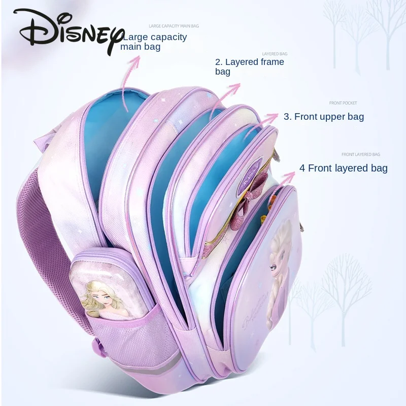 Disney's New School Girls' Backpack Fashion High Quality Large Capacity Student Backpack Cartoon Lightweight Women's Backpack