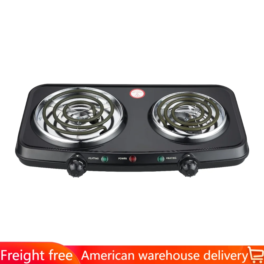 

Double Burner, 120V~ 1800W, Portable, Easy to Cook, Elegant Classic Design