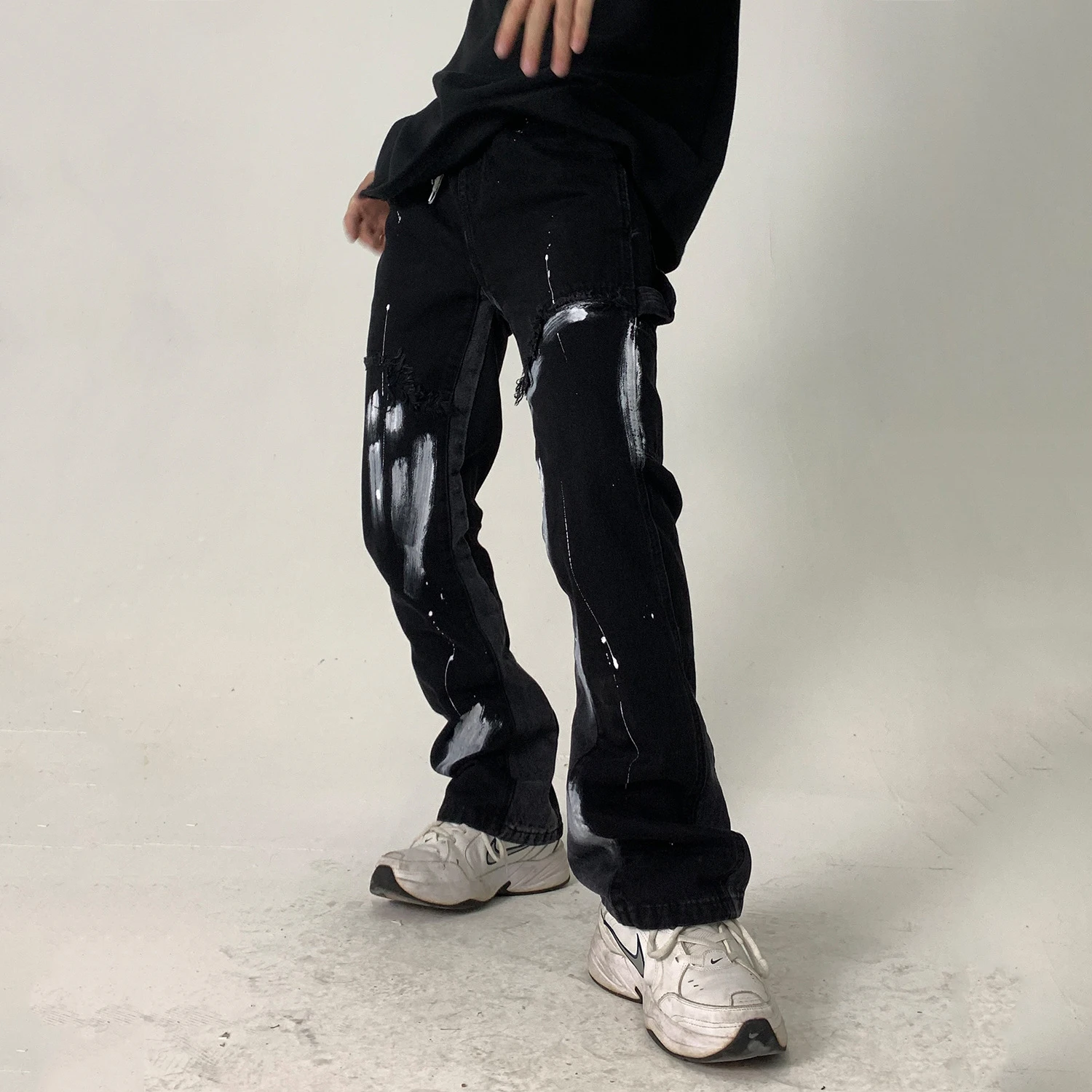 Four Seasons Men's Jeans Patchwork Hip Hop Style Slim Pants Brand Men's Retro Jeans Men Streetwear Y2K Jeans Ins Hot Sale JEANS