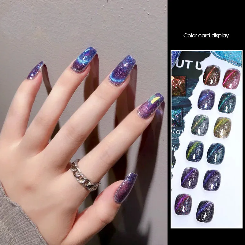 

8ml Quicksand Cat Eye Gel Polish Reflective Glitter High Quality Nail Polish UV Professional Gel For DIY Manicure