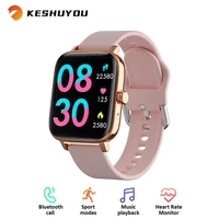 keshuyou smart watch women wristwatch men fitness tracker bt call waterproof weather spo2 for xiaomi android ios smartwatch 2022