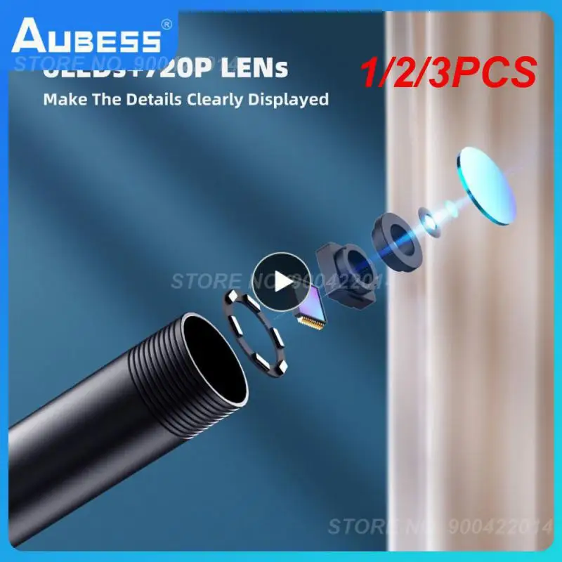 

1/2/3PCS Endoscope Camera 8mm Lens HD720P Wireless Endoscopio Drain Pipe Engine Inspection Borescope LED Waterproof for Smart