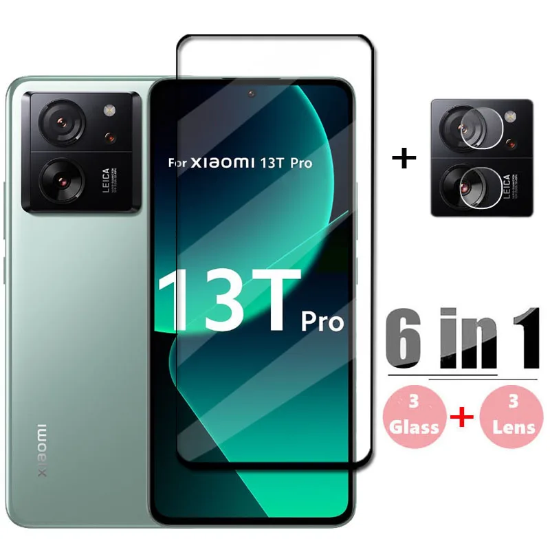 6 In1 Cover Glass Per Xiaomi 13T Pro Vetro Temperato Xiaomi 13T Pro Screen Protector Hd Pellicola Protettiva Per Lenti Del Telefono Xiaomi 13T Pro