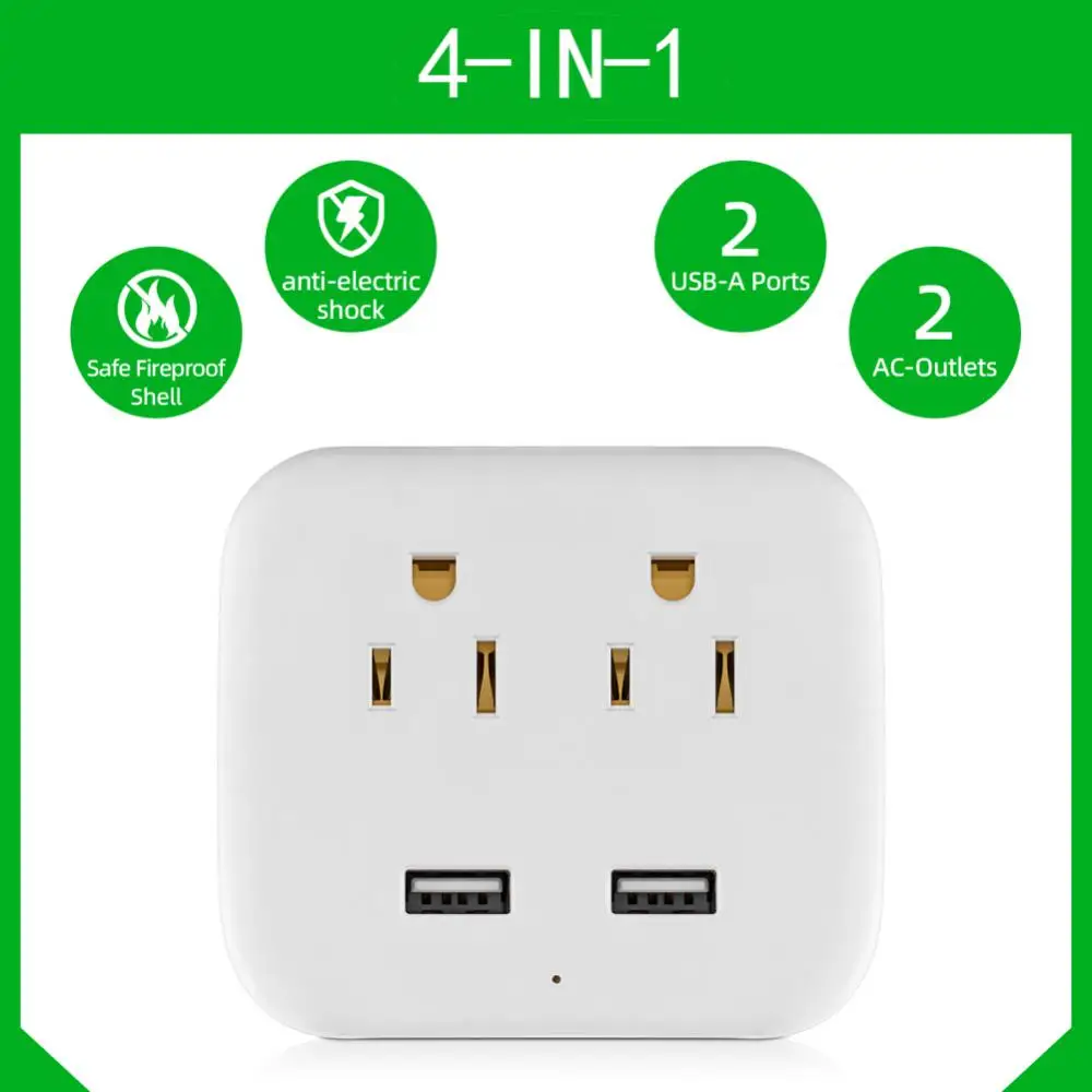 

New American Standard Converter Portable One-to-two Hole USB Socket 4-in-one Socket USB Interface, Multi-compatible