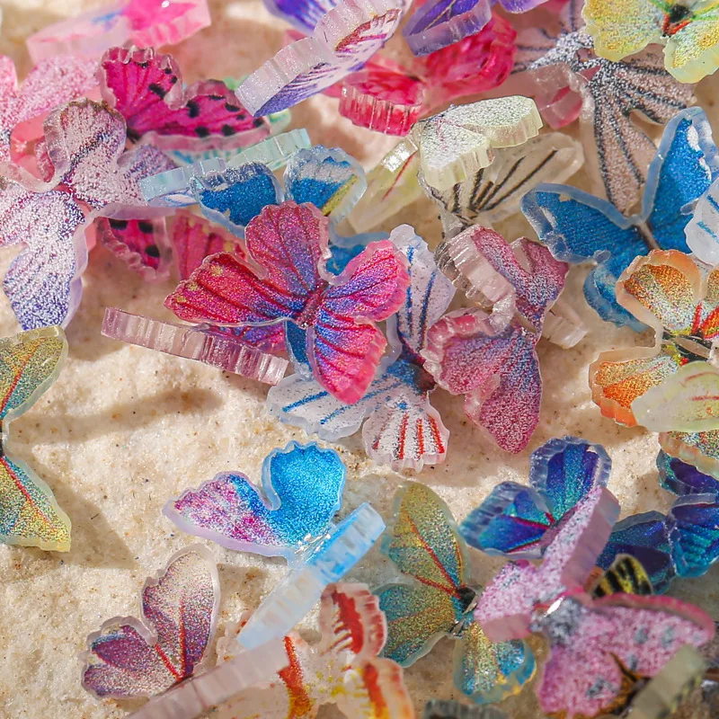 

20Pcs Nail Butterfly Art Charms 32 Colors Painting Nails Decorations Jewelry Small Butterfly Painting Drill Diamond DIY Manicure