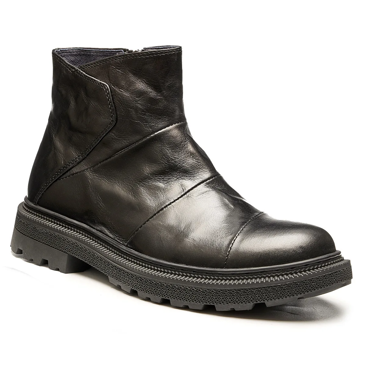 

Cowhide Thick-soled Boots Men Tide Short Boots Motorcycle Boots Tooling Boots High-top Slip on Chelsea Boots Men Genuine Leather