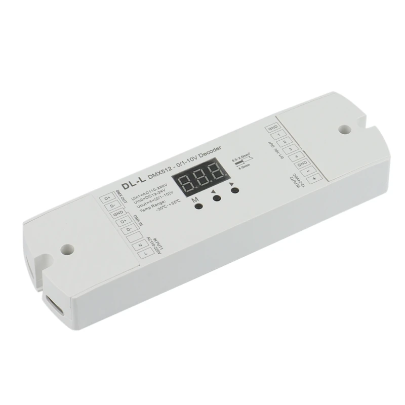 4-канальный конвертер DMX512 на 1-10 В/0-10 В вход постоянного тока 12-24 цифровой
