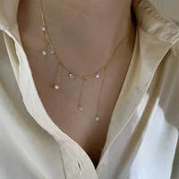 ins style fashion new crystal jewelry pendant necklace women high quality gold chain clavicle chain luxury jewelry wholesale