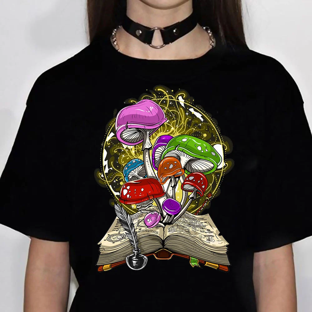 

Magic Mushrooms Alien Psychedelic Tee women harajuku tshirt female anime clothes