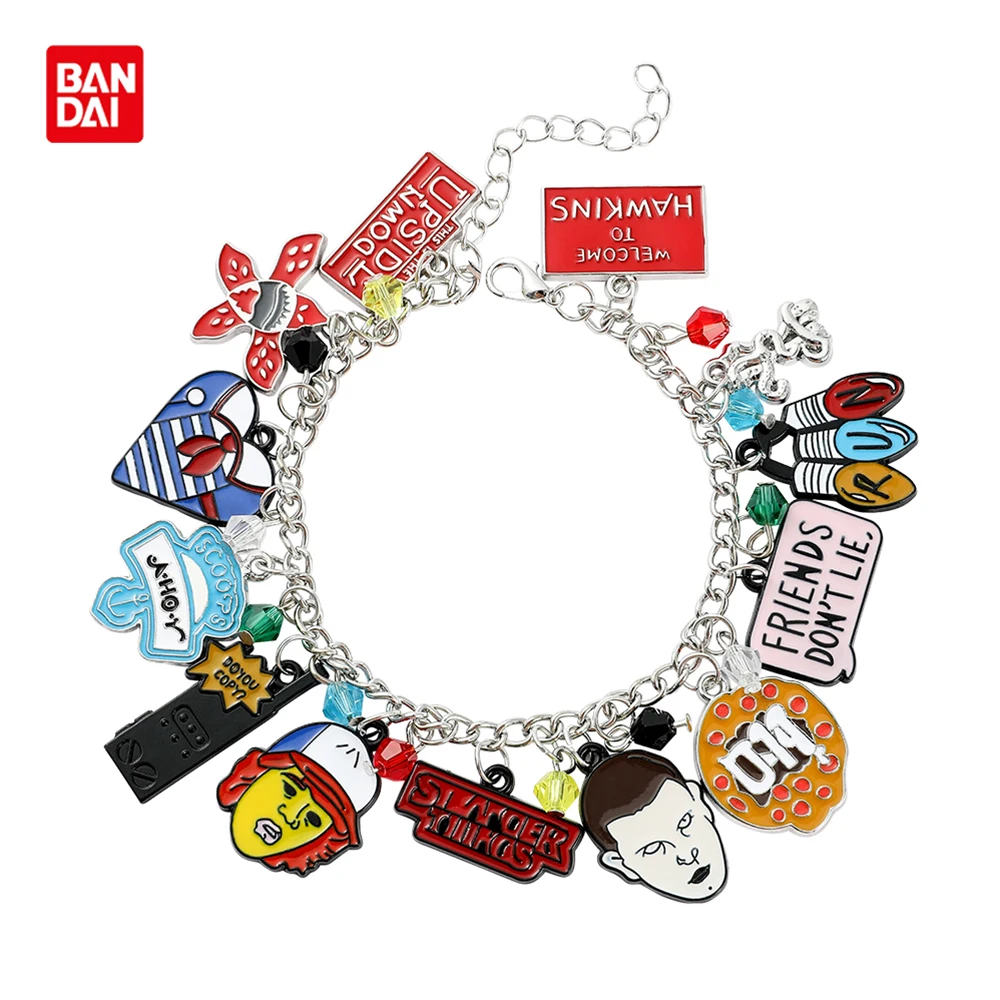 

Bandai TV Drama Bracelets for Women Eleven Dustin Pendant Bracelet Metal Enamel Charms Bangle Party Jewelry Gift for Fans
