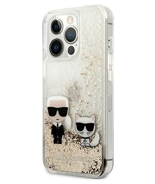 Чехол CG Mobile Karl Lagerfeld Liquid glitter & Choupette Hard для iPhone 13 Pro Max цвет Золотой - купить по