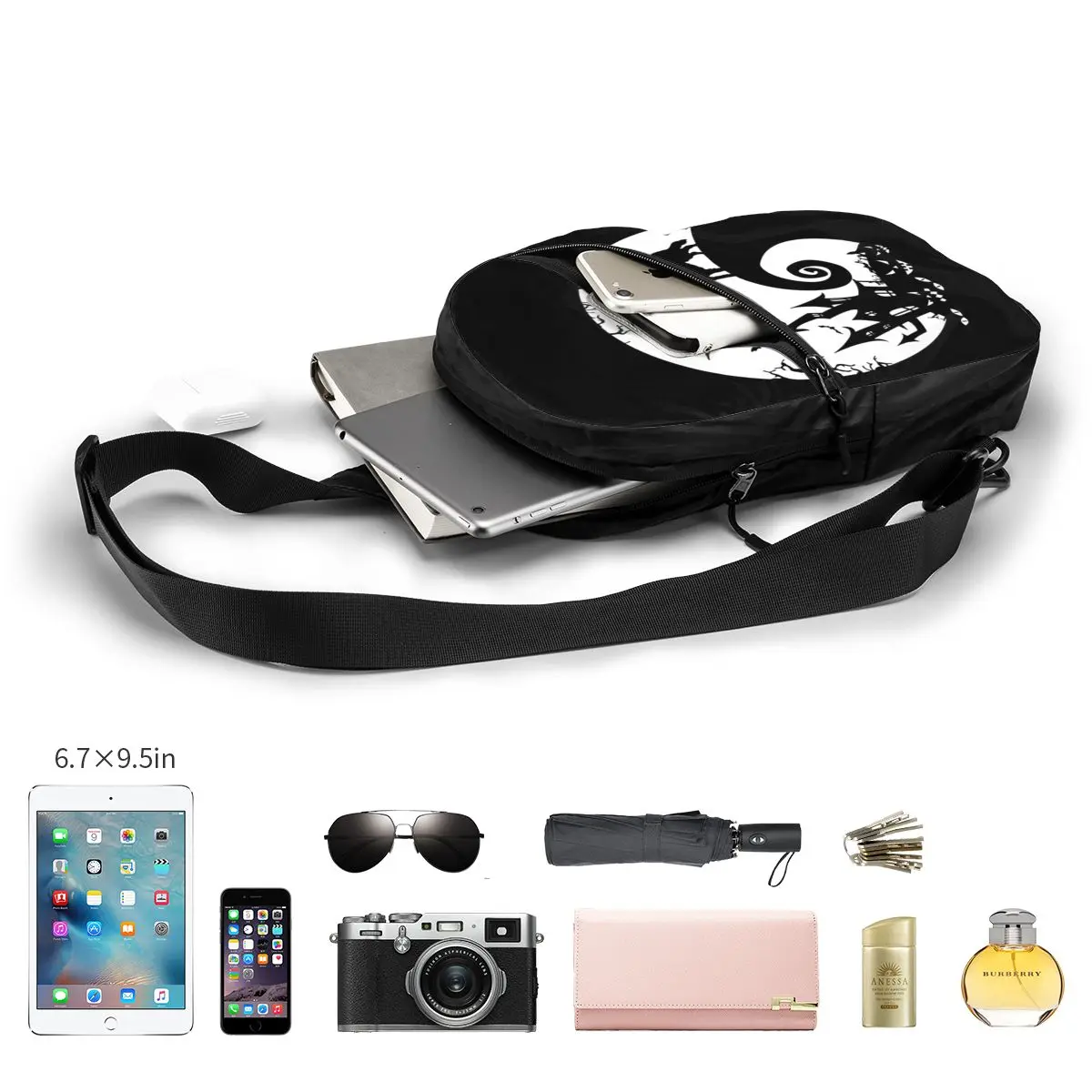 Saint Bernard Dog And Moon Хэллоуин нагрудная сумка мужской рюкзак через плечо дорожный